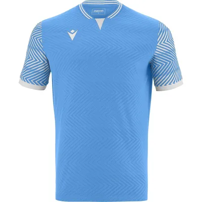 Image de Maillot Macron Tureis à manches courtes pour homme - Bleu ciel / Blanc