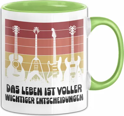 Produktbild von Gitarre Tasse Geschenk Gitarrist Rock Musiker Bassgitarre Rocker Geschenkidee Geburtstag (Grün)