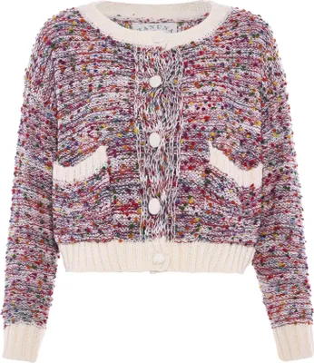 Image de Pull TANUNA pour femmes - blanc laine multicolore, XS/S