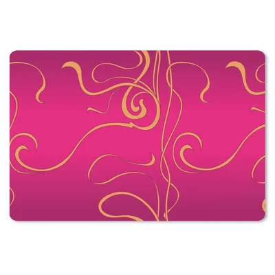 Produktbild von MuchoWow® Schreibtischunterlage Jugendstil - Gold - Rosa - Muster 60x40 cm - XXL Mauspad - Großes Mauspad