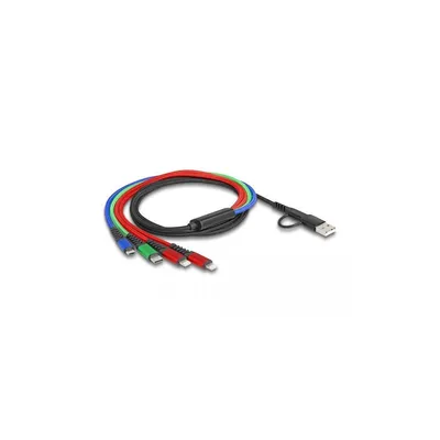 Produktbild von Delock USB Ladekabel 4 in 1 USB Typ-A + USB-C zu 2 x Lightning / Micro USB / USB Type-C 1,20 m