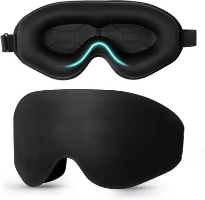 Produktbild von 3D Schlafmaske, 100% Lichtdicht, Verstellbare Augenpartie, Schwarz, für Zuhause und Reisen