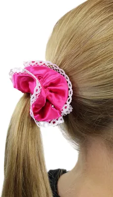 Produktbild von WIG ME UP Scrunchy Rosa/Rosarot, Weiße Spitze Z016