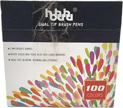 Produktbild von hhhouu Pinselmarker 100 Farben Doppelspitze Filzstifte Journal Zubehör