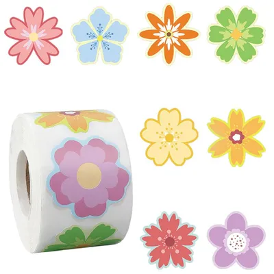 500 bunte Blumenaufkleber, 8 Stile, wasserdicht, für DIY-Basteln
