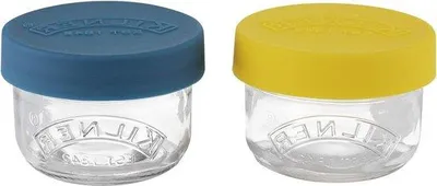 Produktbild von Gläserne Snack- und Aufbewahrungsbecher-Set - 125 ml - mit Silikonverschlüssen