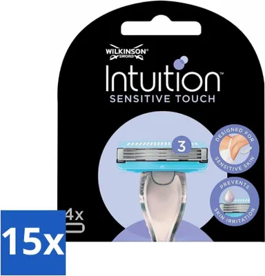 Produktbild von Wilkinson - Intuition Sensitive Touch Nachfüllklingen - Mit Aloe Vera - 3 Rasierklingen - Vorteilspack - 15 Stücke