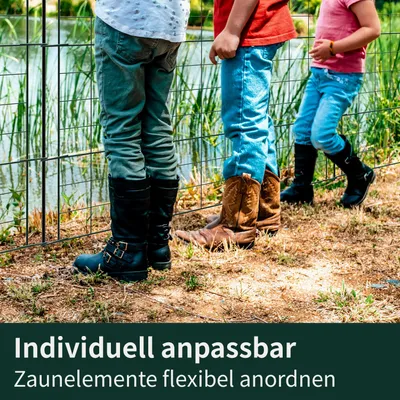 Produktbild von Teichzaun Gartenzaun Hundezaun - Metall Gitterzaun aus Zaunelementen