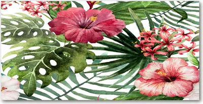 Produktbild von Tulup Glas-Bild -140x70- Wandkunst Dekorative Wand für Küche & Wohnzimmer - Blumen & Pflanzen - Tropische Blumen - Rosa