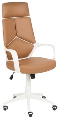 Produktbild von BELIANI Bürostuhl Sandbeige u. Weiß Kunstleder Höhenverstellbar Drehbar mit Armlehnen Bremsbaren Rollen Modern Arbeitszimmer Drehstuhl Arbeitsstuhl