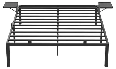 Produktbild von Bettgestell / Bettrahmen - Doppelbett 160 cm - Mit Aufbewahrungsregalen - Klassischer Stil - Zur Montage - Schwarz