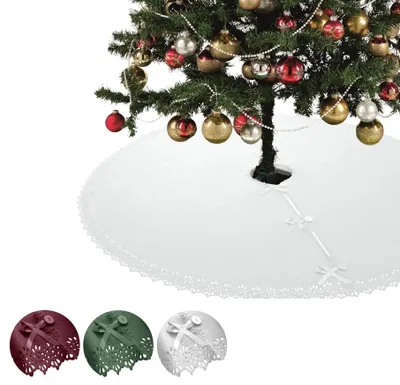 Produktbild von Weihnachtsbaumdecke Ø120 cm weiß, Christbaumdecke rund,