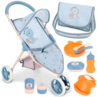 Productafbeelding van Opvouwbare Poppenwagen met Accessoires voor Kinderen