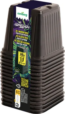 Produktbild von Romberg Grower Anzuchttöpfe (schwarz,15 Anzuchttöpfe,7cm,Kräuter und Pflanzen)