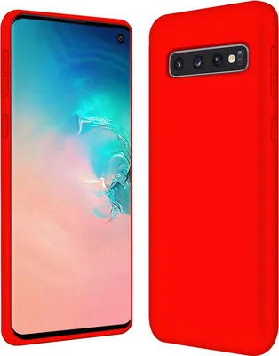 Produktbild von Conie TPU Schutzhülle für Samsung Galaxy S10 Tasche Case Cover Bumper Silikon Mikrofaser Inlay Hülle in Rot matt