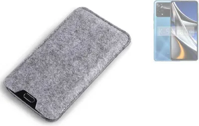 Produktbild von K-S-Trade Filz Handyhülle kompatibel mit POCO X4 Pro 5G Schutzhülle Filztasche Filz Tasche Case Sleeve Handy Hülle Filzhülle grau