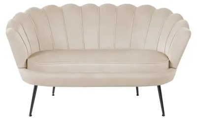 Obrázek produktu pro Elegantní dvoumístná pohovka IGLIKA - béžová / černé nožky