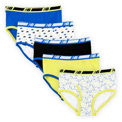 Productafbeelding van New Balance jongens boxershorts van zachte katoen, zonder label (5-pack), kleur: Hi-lite/S