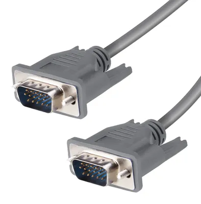 Produktbild von ViVanco™VGA 15-poliges Stecker-zu-Stecker-Kabel, 1,8 m, - Dunkelgrau, 1,8 m, VGA (D-Sub), VGA (D-Sub), Männlich, Männlich, Dunkles Grau