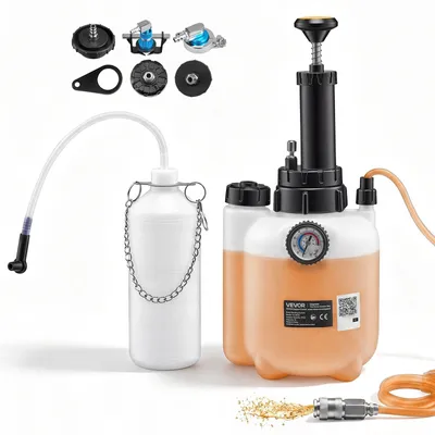 Produktbild von VEVOR Bremsenentlüftungsset 3 L Bremsflüssigkeits-Entlüftungsset mit 1 L Auffangflasche und 5 Hauptbremszylinderadaptern Professionelles Ein-Personen-Bremsenlüftungsgerät für viele Fahrzeuge
