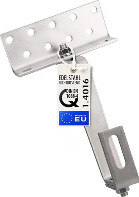 Produktbild von Dachhaken 140mm Edelstahl 1,4000, 3fach verstellbar inkl. Schrauben 1  Stk.