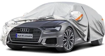 Zdjęcie produktu dla Pokrowiec samochodowy Autoplane, wodoodporny i oddychający, dla Audi A6 (sedan), lata produkcji 2004-2025, kolor srebrny, 6-warstwowa konstrukcja, ochrona przed kurzem, do przechowywania w garażu