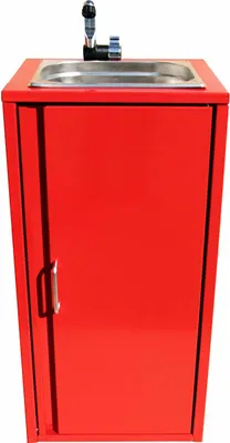 Zdjęcie produktu dla Mobilna umywalka Zlewozmywak ze stali nierdzewnej Umywalka z ręcznym spłukiwaniem Kemping Outdoor Red