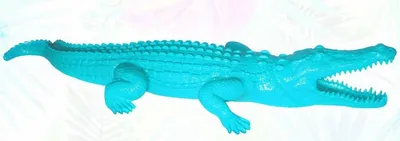 Produktbild von Casa Padrino XXL Deko Skulptur Krokodil Hellblau 320 cm