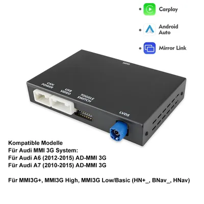 Obrázok produktu pre Sada na dodatočnú montáž bezdrôtového modulu CarPlay a Android Auto pre Audi A6 a A7 s MMI3G HN+ (modelové roky 2012–2016)