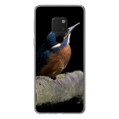 Produktbild von MuchoWow® Handyhülle Schutzhülle Hülle für Huawei P40 Lite Eisvogel - Zweig - Federn - Schwarz Silikon Softcase Handy Hülle - Handy