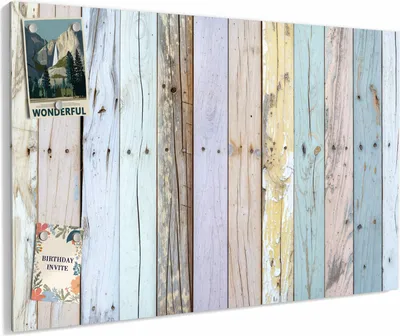 Produktbild von Magnettafel 90 x 60 cm „Holzbretter in Pastell“ – Magnetwand aus Metall, beschreibbar mit Whiteboard-Marker – Memoboard für Küche & Büro