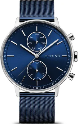 Produktbild von Herrenuhr BERING 13242-307 in klassischem Marineblau Fashion.