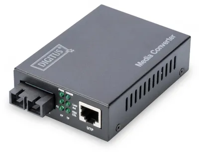 Produktbild von Digitus DN-82121-1, 1000 Mbit/Sek, 100Base-TX, SC, Link, leistung, Status, Schwarz