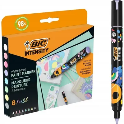 Produktbild von BIC Intensität Pastell Farbe Acryl Marker Mix Box 8pcs