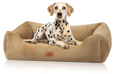 Produktbild von Knuffelwuff Schnuffelupagus orthopädisches Hundebett Fellimitat M-L Braun