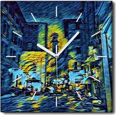 Produktbild von Coloray Uhr auf Leinwand 30x30 cm Wand Uhr Dekoration Wohnzimmer Segeltuch weiße Zeiger -Italien-Architektur.
