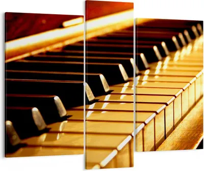 Produktbild von Bild auf Leinwand - Leinwandbild - Klavier Musik Konzert - 95x80cm - Wand Bild - Wanddeko - Leinwanddruck - Bilder - Kunstdruck - Wanddekoration - Leinwand bilder - Wandkunst - CB95x80-2200