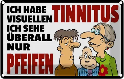 Produktbild von vianmo Blechschild 12x18 cm Ich habe visuellen Tinnitus Dekoration Spruch Zitat