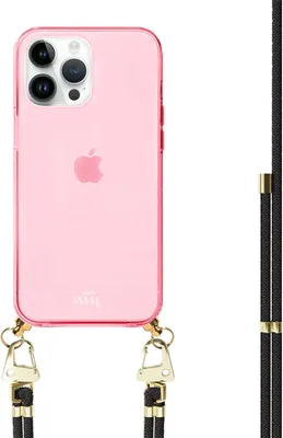 Produktbild von Black & Gold Cord Hülle Pink  - Kompatibel mit iPhone 14 Pro Max