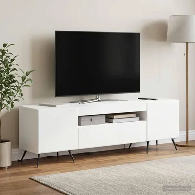 Productafbeelding van Maison Exclusive - LED-TV-meubel, wit, van houtvezel