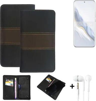 Produktbild von K-S-Trade Handyhülle + Kopfhörer kompatibel mit Honor Magic6 Schutzhülle Walletcase Bookstyle Tasche Schutz Case Hülle Wallet Cover Kunstleder