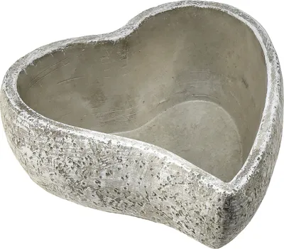 Produktbild von Pflanzschale Herz Grau Weiß Tischdeko Grabschale 20×21,5×8,5cm