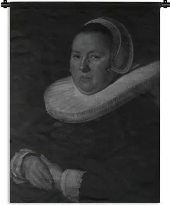 Produktbild von MuchoWow® Wandteppich Wandbehang Porträt einer Frau mittleren Alters - Frans Hals 150x200 cm Tapisserie Dekoration Wandtuch - Wandaufhängung - Moderner