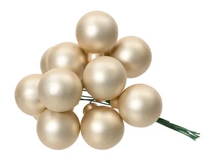 Produktbild von Weihnachtskugeln am Draht 2,5cm Glas 12 Stück - Perle matt