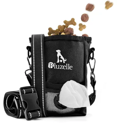 Produktbild von SnackKeeper 2-in-1 - Leckerlibeutel für Hundetraining 650ml - mit Magnetverschluss & Hundekotbeutelspender - Schwarz