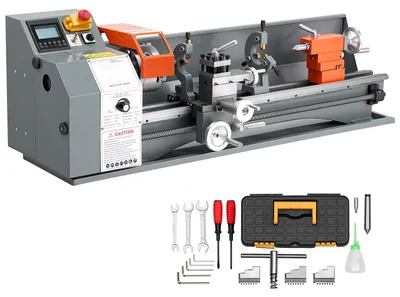 Produktbild von SucceBuy Metalldrehmaschine 220 x 762 mm, 1100 W Tischdrehmaschine, 0–2500 U/min für präzise Metallbearbeitung, Drehen und Gewindeschneiden, ausgestattet mit halbautomatischer Steuerung und bürstenlosem Motor