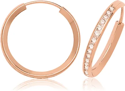 Image de Boucles d'Oreilles Femme Or Rose 375/1000 - 15mm; TRS369249KRMM15