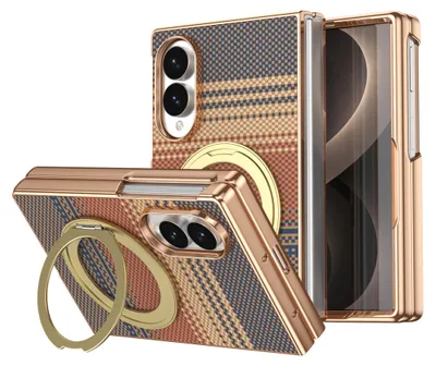 Productafbeelding van Beschermhoes voor Samsung Galaxy Z Fold8 5G met draaibare standaard, magnetische ring en beschermend glas (H9)