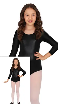Produktbild von Karneval Sport Body Schwarz Langärmelig Kinder Kostüm Party Chic, Größe: 9 - 12 Jahre Farbe: Schwarz