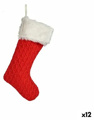 Produktbild von Weihnachtsschmuck Rotes Weihnachtsstrumpf-Tuch 28 x 4 x 46 cm (12 Stück)